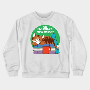 I'm Awake Now What Grouchy Sleeping Cat Crewneck Sweatshirt